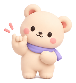 Pip the bear holding out a pinky